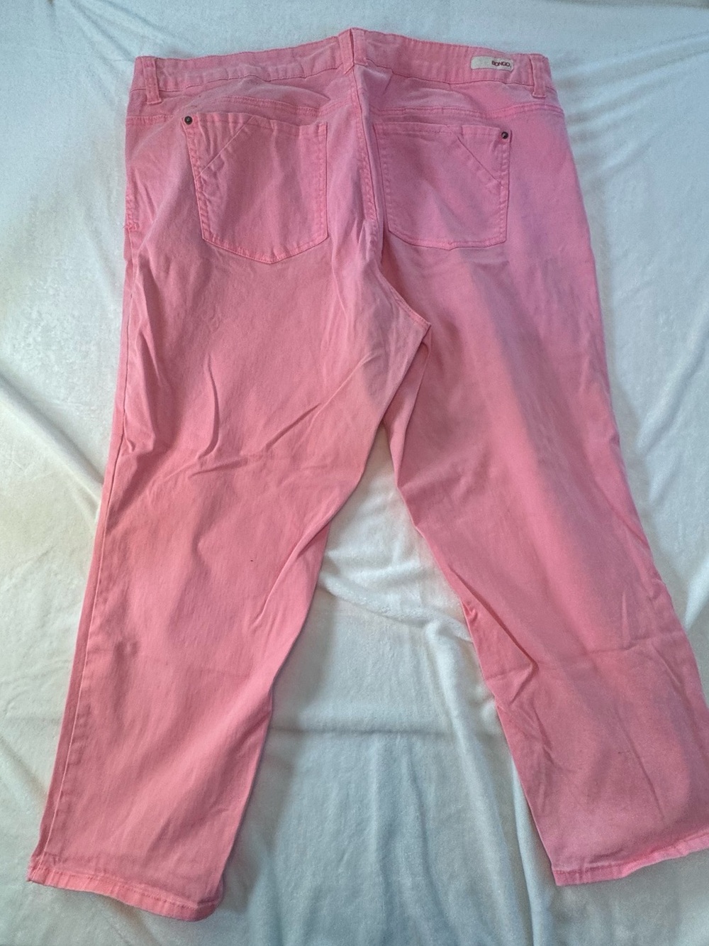 Bongo Pink Stretch Skinny Crop Jeans Size 24W Bright Barbiecore - Picture 10 of 11